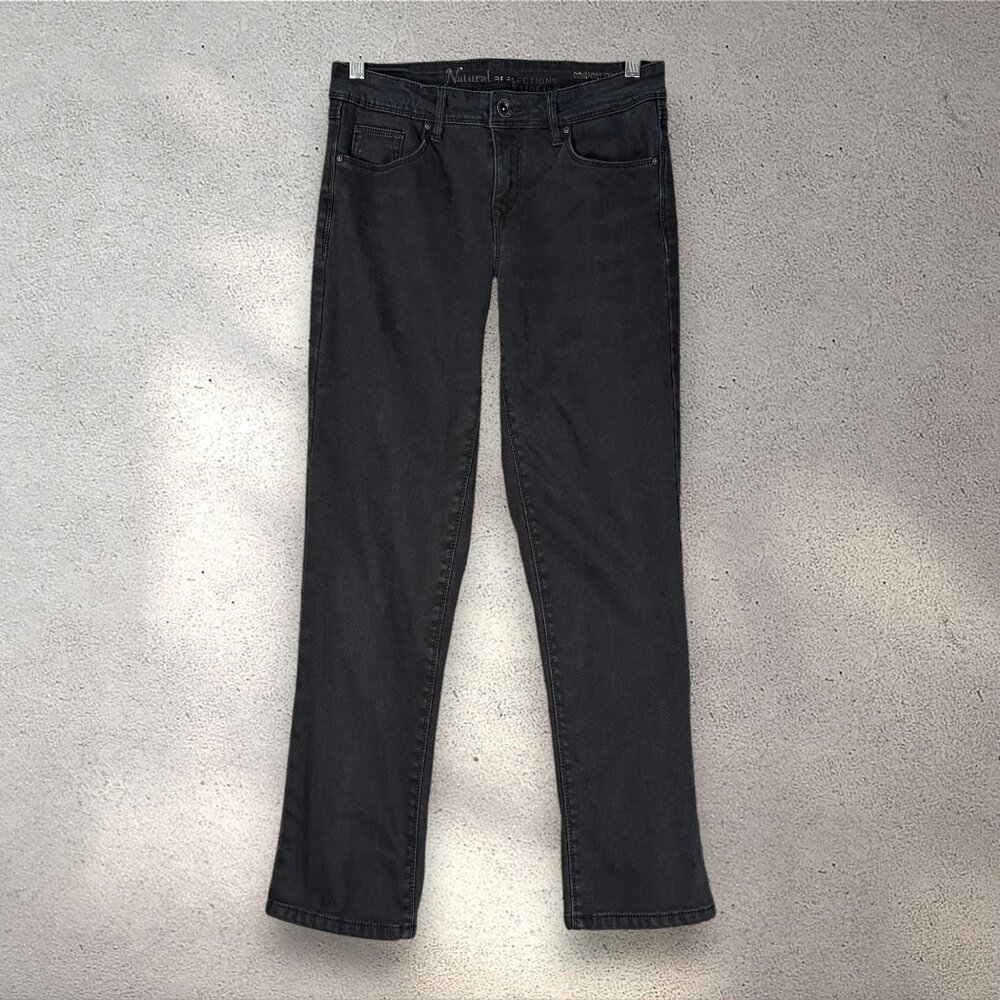 Natural Reflections Straight Leg Jeans Women's 6 Black Fleece Lined Cabincore